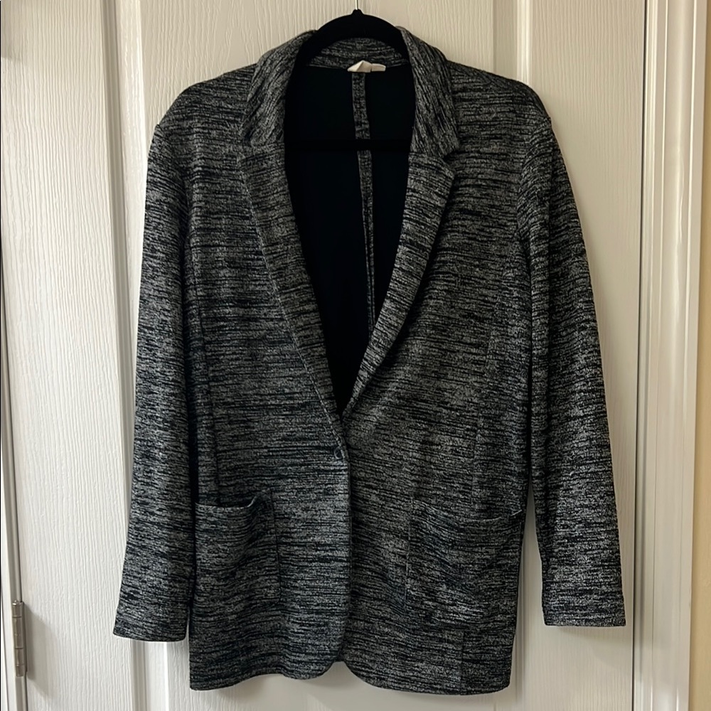 GAP Gray Casual Blazer with Knit Fabric